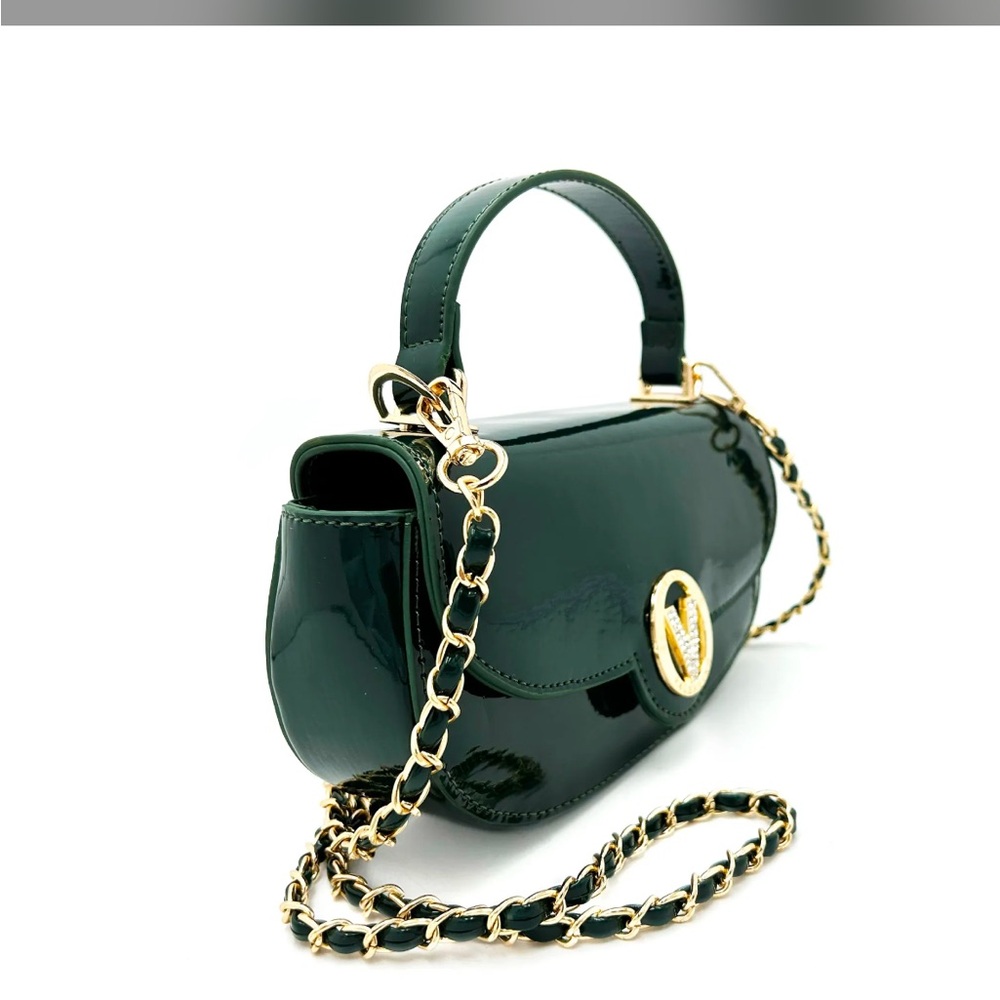 Valentino Orlandi Green w/ Gold hardware Mini Bag with Chain Strap